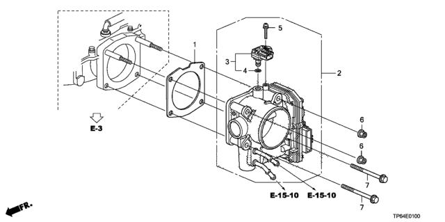 2011 Honda Crosstour Throttle Body (V6) Diagram