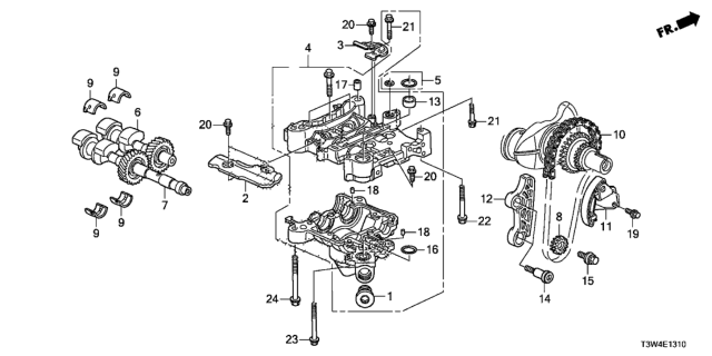 2015 Honda Accord Hybrid Shaft, FR. Balancer Diagram for 13410-5K0-A00