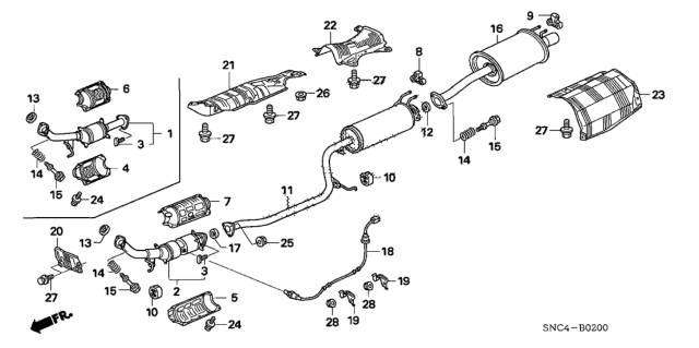 2011 Honda Civic Exhaust Pipe - Muffler Diagram