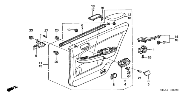 2006 Honda Accord Lining Assy., L. RR. Door *NH167L* (LEA) (GRAPHITE BLACK) Diagram for 83750-SDA-A34ZA