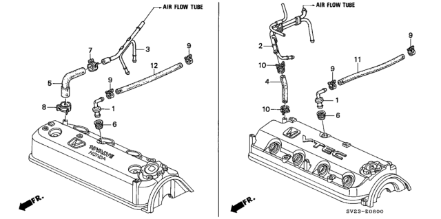 1994 Honda Accord 2 Door LX (ABS) KA 5MT Breather Tube Diagram