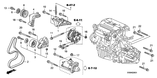 2011 Honda Civic Engine Mounting Bracket (2.0L) Diagram