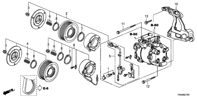 2014 Honda Civic A/C Compressor Diagram