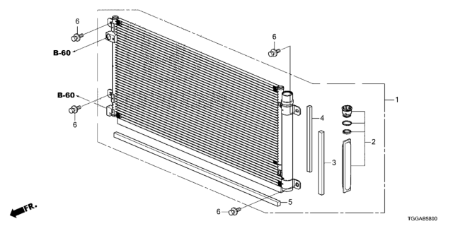 2021 Honda Civic A/C Condenser Diagram