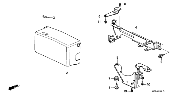 1988 Honda CRX Label, Control Device Diagram for 36022-PM8-A01