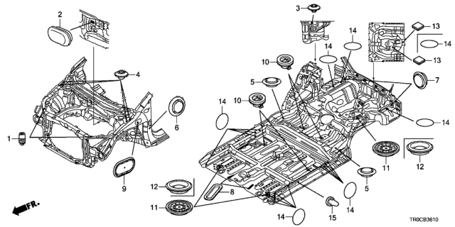 2015 Honda Civic Grommet (Front) Diagram