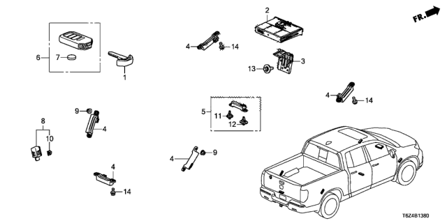 2017 Honda Ridgeline Control Unit, Smart Power Diagram for 38320-T6Z-A11