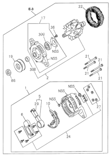 1999 Honda Passport Regulator Assembly, Voltage Diagram for 8-97182-957-0