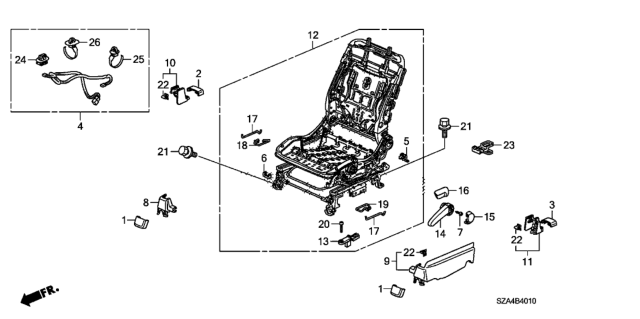 2012 Honda Pilot Knob, L. FR. Seat Reclining *NH686L* (QP LIGHT WARM GRAY) Diagram for 81631-SNA-A01ZK