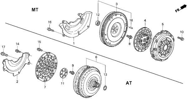 1994 Honda Civic Clutch - Torque Converter Diagram