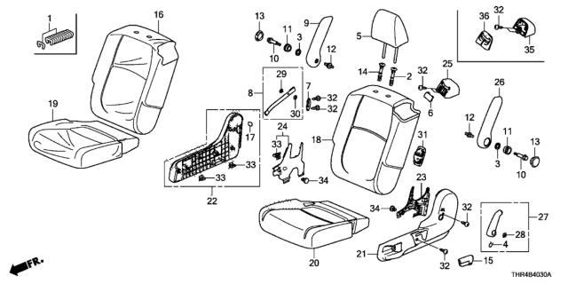 2022 Honda Odyssey Middle Seat (Driver Side) Diagram