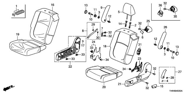 2020 Honda Odyssey Cover, L. Middle Seat Center *YR507L* (SHADOW BEIGE) Diagram for 81748-THR-A01ZA