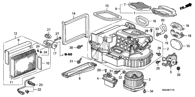 2009 Honda S2000 Blower Sub-Assy. Diagram for 79305-S2A-G01