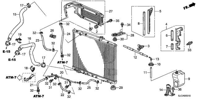 2014 Honda Ridgeline Radiator Hose Diagram