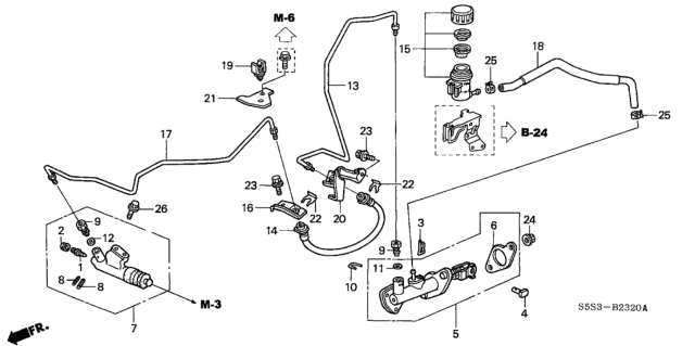 2004 Honda Civic Pipe A, Clutch Diagram for 46960-S5T-G03