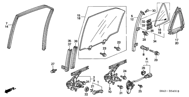 1999 Honda Accord Sticker (Lev) Diagram for 75737-S82-A01