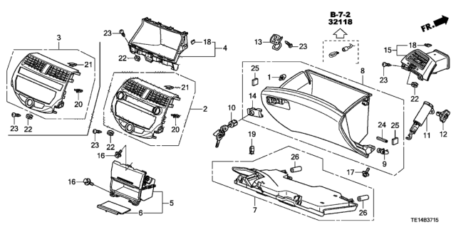 2012 Honda Accord Panel Assy., Center (Typeu) (Black/Ivory) Diagram for 77250-TA0-A13ZF