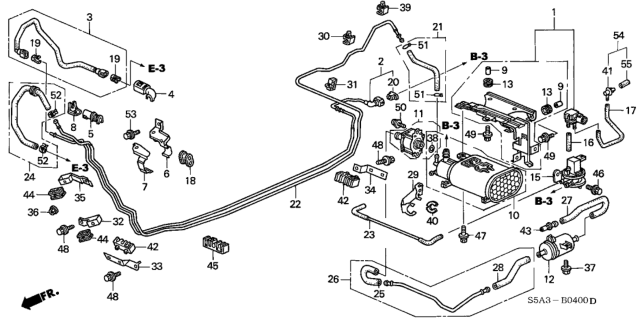 2002 Honda Civic Canister Assembly Diagram for 17011-S5A-A30