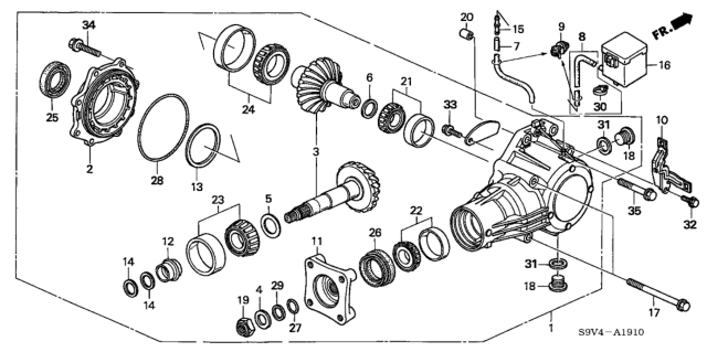 2007 Honda Pilot 5 Door LX (4WD) KA 5AT AT Transfer Diagram