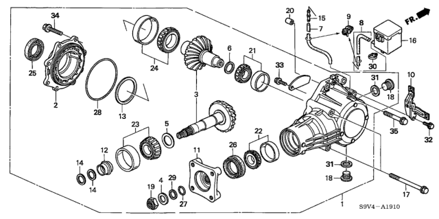 2007 Honda Pilot Tube B, Transfer Breather Diagram for 29412-PVG-000