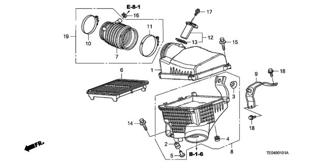 2010 Honda Accord Air Cleaner (V6) Diagram