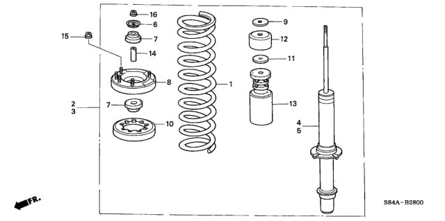 2002 Honda Accord Front Shock Absorber Diagram