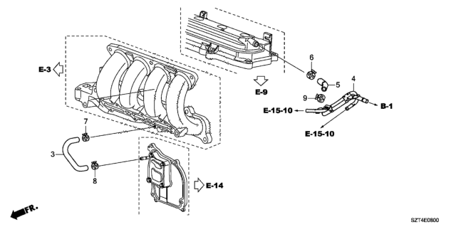 2011 Honda CR-Z Breather Tube Diagram