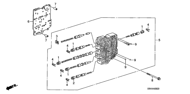 2008 Honda Pilot 5 Door LX-VP (2WD) KA 5AT AT Secondary Body Diagram