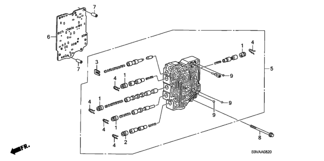 2008 Honda Pilot AT Secondary Body Diagram