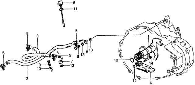 1976 Honda Civic HMT Oil Cooler Hose - Oil Strainer Diagram