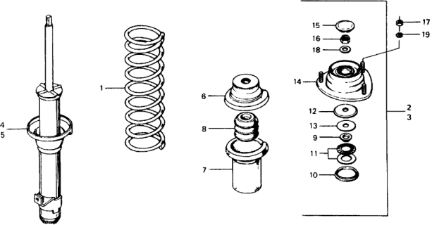 1978 Honda Civic Rubber, Front Fork Mounting Diagram for 51921-659-004