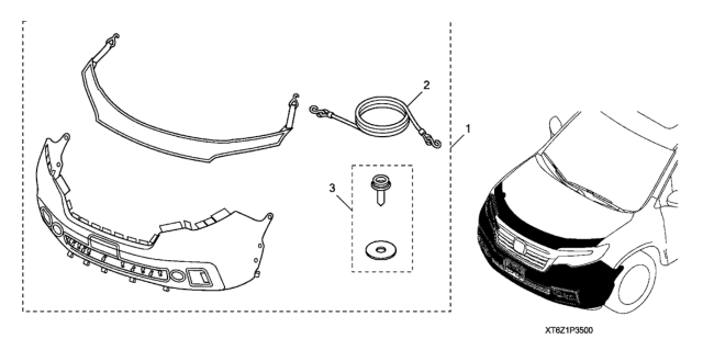 2018 Honda Ridgeline Elastic Cord Diagram for 08P35-T6Z-10003