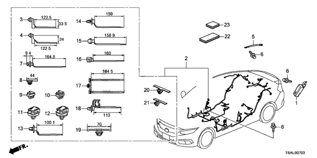 2020 Honda Civic WIRE HARN FLOOR Diagram for 32107-TBF-A03