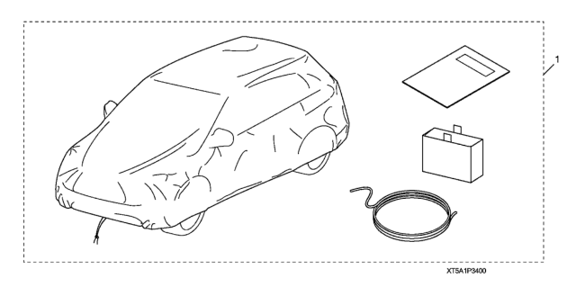 2015 Honda Fit Car Cover (Gray) Diagram