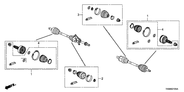 2014 Honda Odyssey Boot Set, Inboard Diagram for 44017-TK8-A31