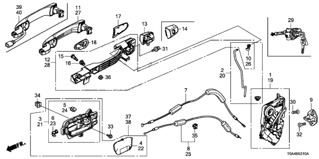 Genuine OEM Honda Driver Door Lock Cylinder 72185-T0A-A01 For CR-V 2012-2016 – Left Front, Direct Fit
