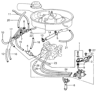 1980 Honda Civic Stay, Air Jet Control Diagram for 16810-PA6-681