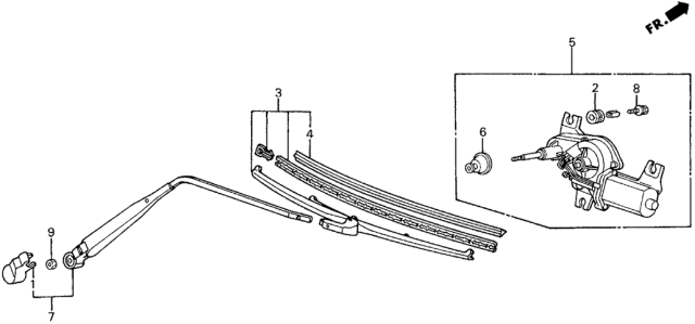 1989 Honda Civic 5 Door ** (WAGOVAN) KA 5MT Rear Wiper Diagram