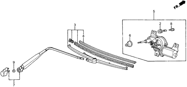 1989 Honda Civic Rubber Diagram for 38452-693-013