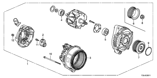 2016 Honda Accord Alternator (Denso) (V6) Diagram