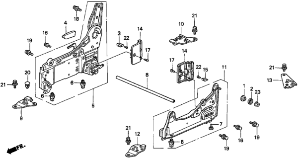 1997 Honda Odyssey Cover, Seat Lock Diagram for 81298-SX0-A10