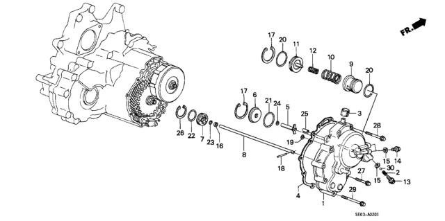 1987 Honda Accord Piston, Low Accumulator Diagram for 27561-PF4-010