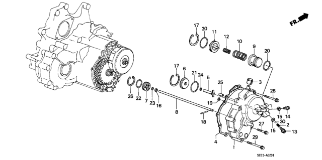 1987 Honda Accord Spring A, Low Accumulator Diagram for 27562-PF4-601