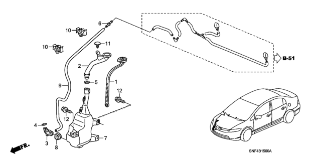 2011 Honda Civic 4 Door GX KA 5AT Windshield Washer Diagram