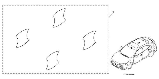 2021 Honda Civic Door Handle Film Diagram