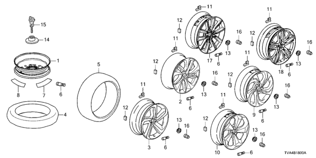 2020 Honda Accord TIRE (T125/70D17) Diagram for 42751-MAX-005