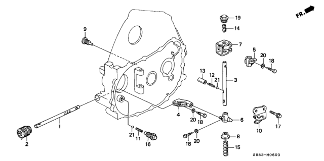 1993 Honda Civic MT Shift Rod - Shift Holder Diagram