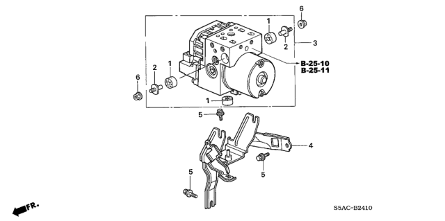 2005 Honda Civic Damper Diagram for 57101-S5A-A00