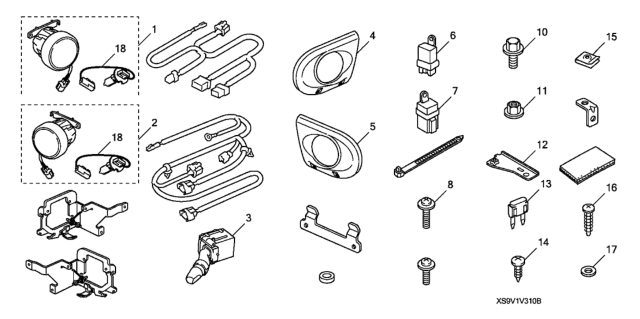 2005 Honda Pilot Foglight (Without Lower Trim Cover) Diagram for 08V31-S9V-100B