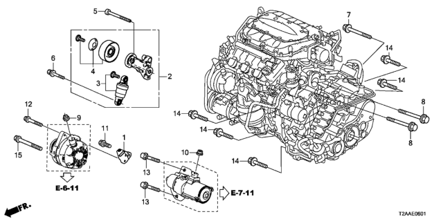 2017 Honda Accord Auto Tensioner (V6) Diagram